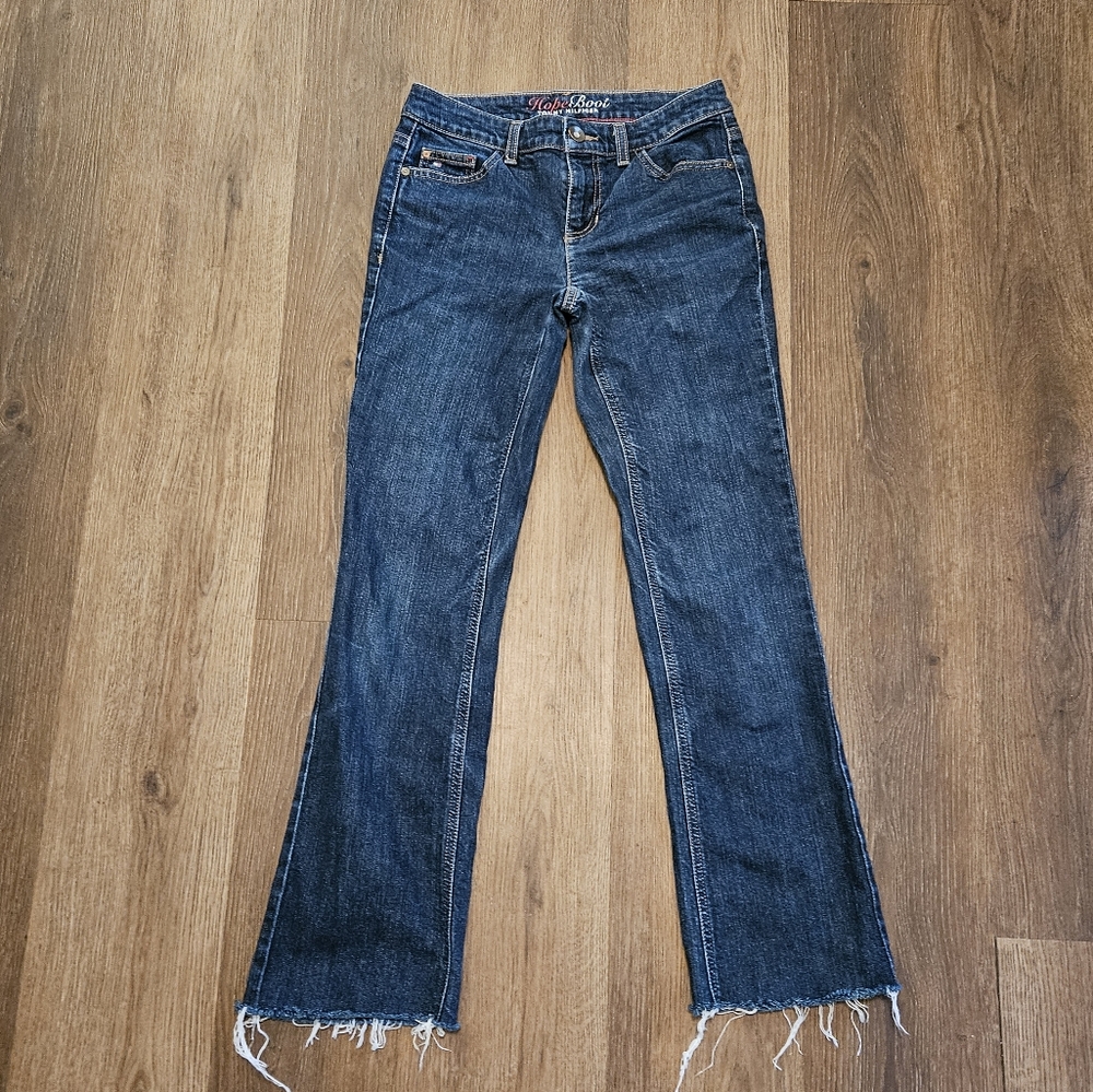 Tommy Hilfiger Hope Boot Jeans Size 2 Ragged Frayed Cut Off Hems